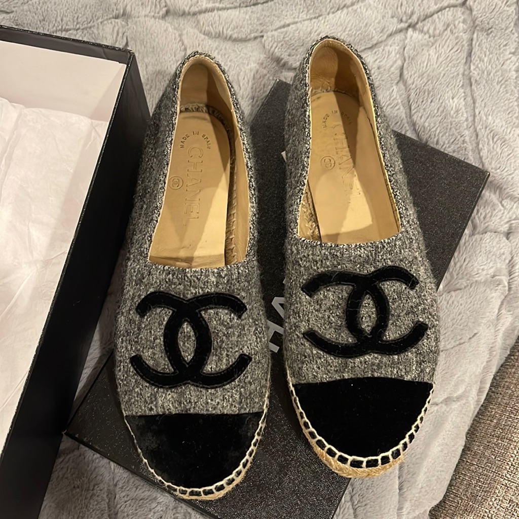 Chanel Espadrilles In Grey And Black
